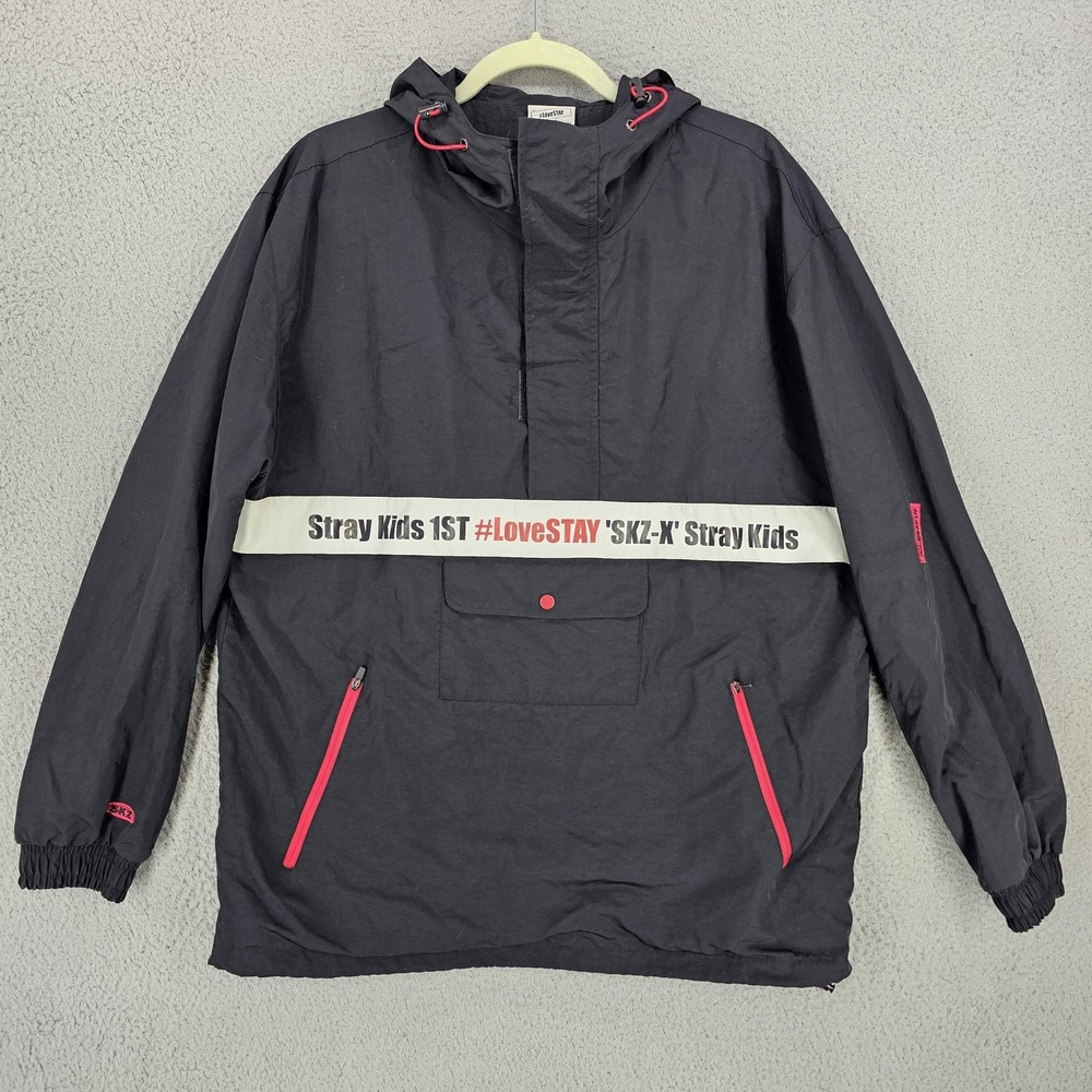 Stray Kids Jacket One Size Black SKZ-X 1ST LoveSTAY Anorak Hooded Fan Meet